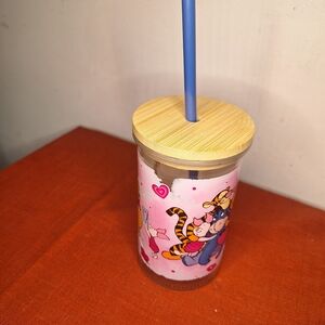 Disney Pink and Blue Tumbler with Straw